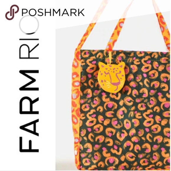 🐆 Farm Rio Foldable Leopard Bag – Quick Sale! - Picture 1 of 5